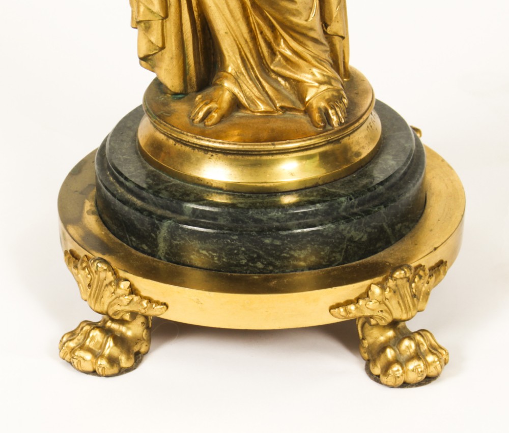 Antique Pair Figural Group Ormolu & Marble Occasional Tables 19th Century
 View XVII