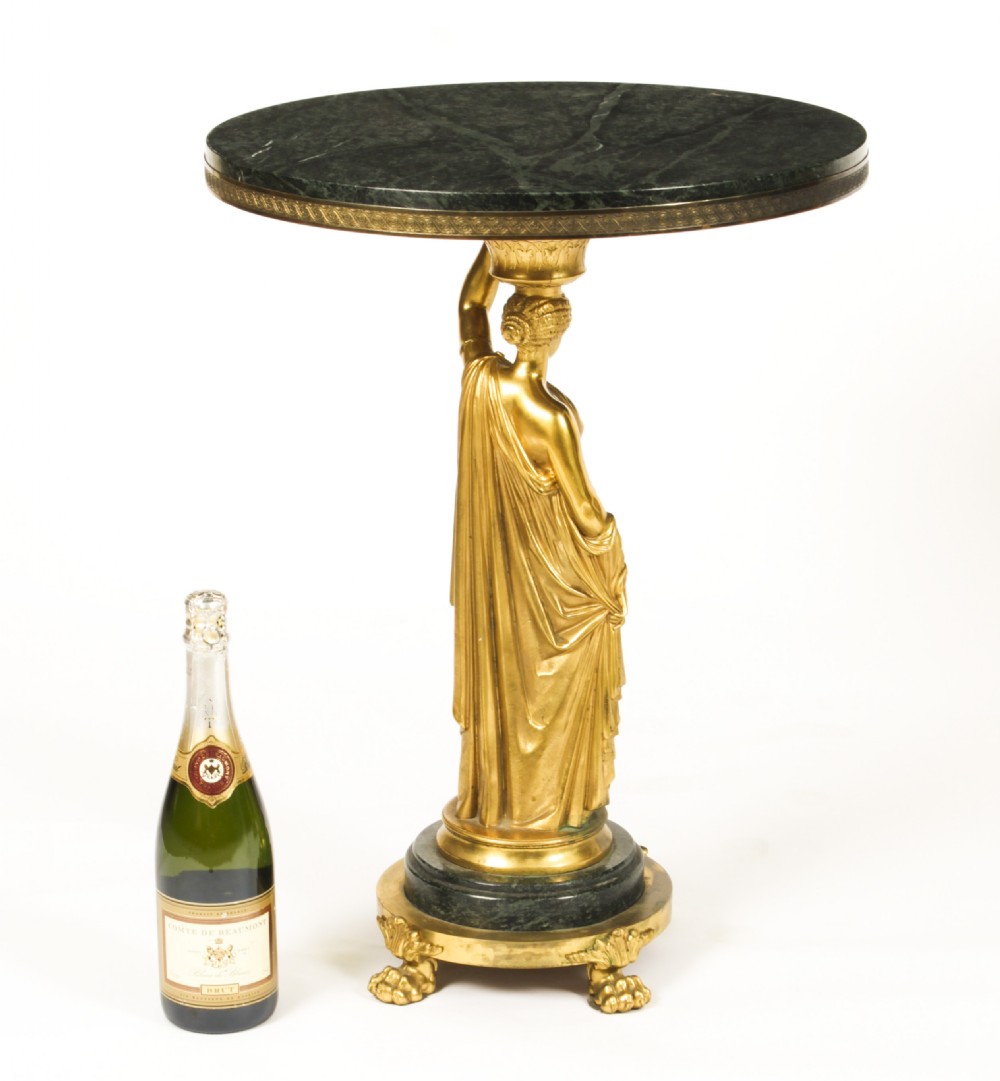 Antique Pair Figural Group Ormolu & Marble Occasional Tables 19th Century
 View XXI
