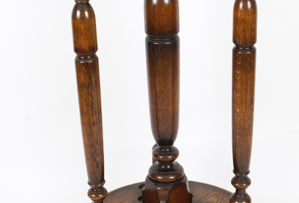 Antique Victorian Large 4ft Revolving Oak Snooker Cue Stand 19th Century
 View III