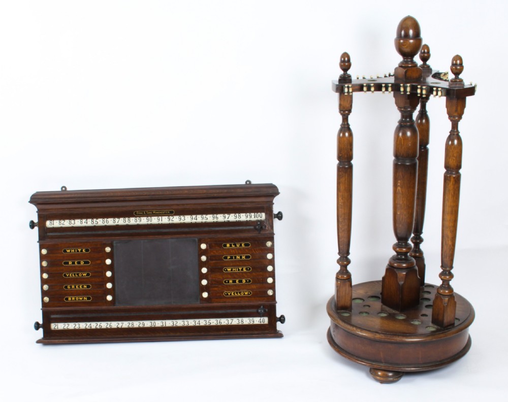 Antique Victorian Oak Snooker Score Board by Orme & Sons 19th C
 View III