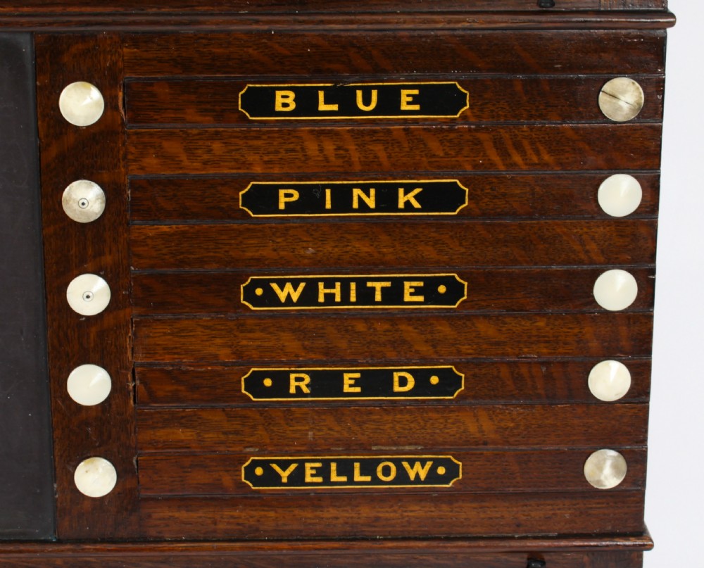 Antique Victorian Oak Snooker Score Board by Orme & Sons 19th C
 View IV