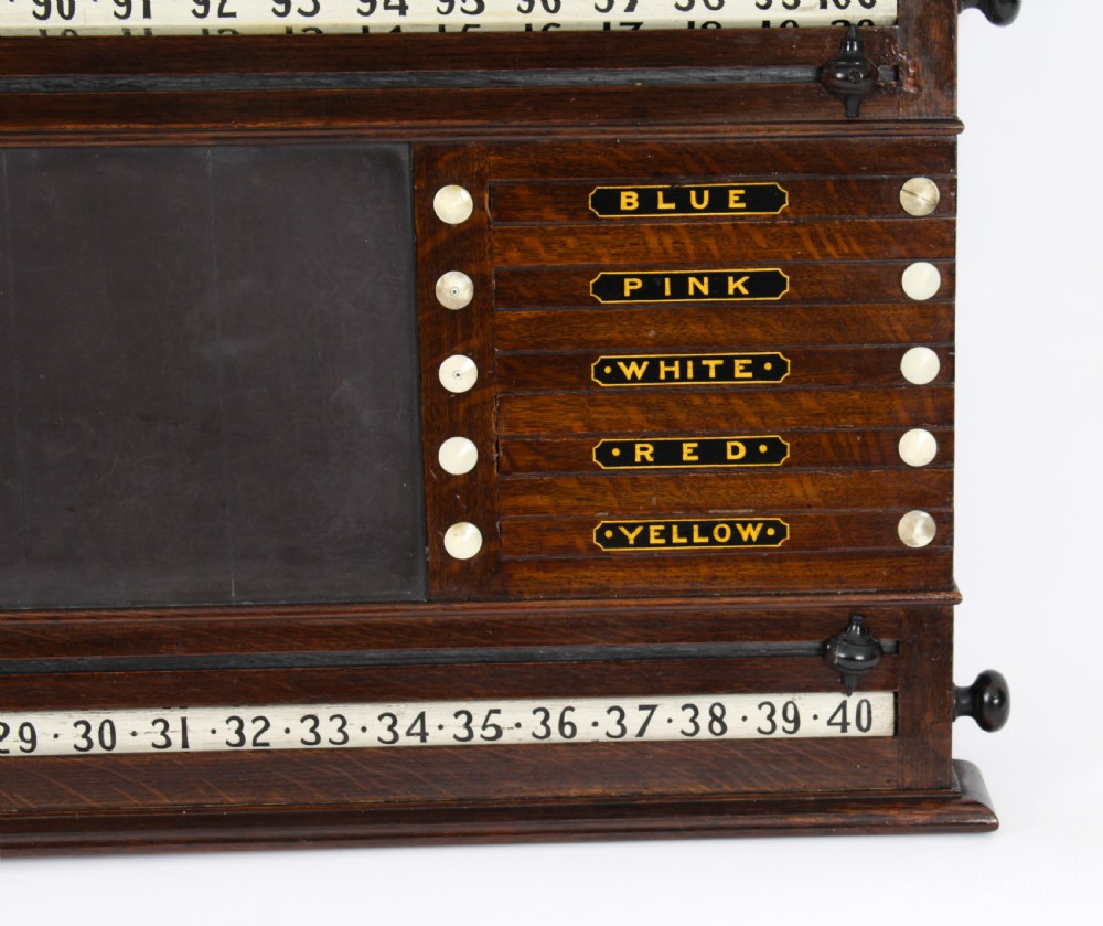Antique Victorian Oak Snooker Score Board by Orme & Sons 19th C
 View V