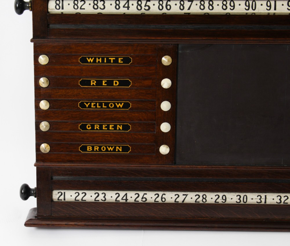 Antique Victorian Oak Snooker Score Board by Orme & Sons 19th C
 View VI