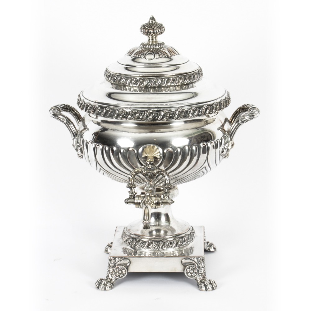 Antique Regency Old Sheffield Silver Plated Tea Urn Samovar C1820

