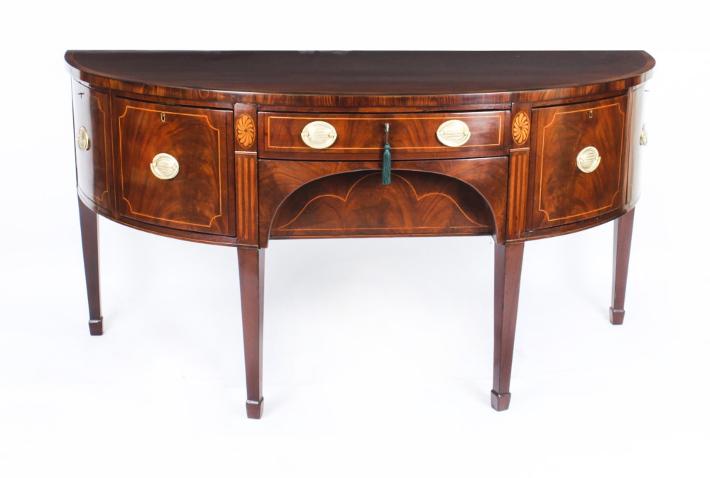 Antique George III Mahogany Demi Lune Sideboard C 1790
