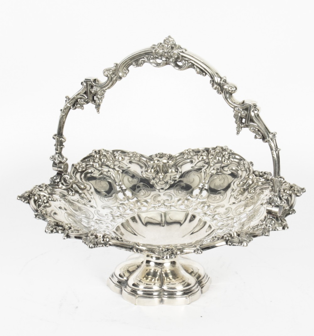 Antique Silver Plated Fruit Basket Wilkinson & Co C1830 19th Century

