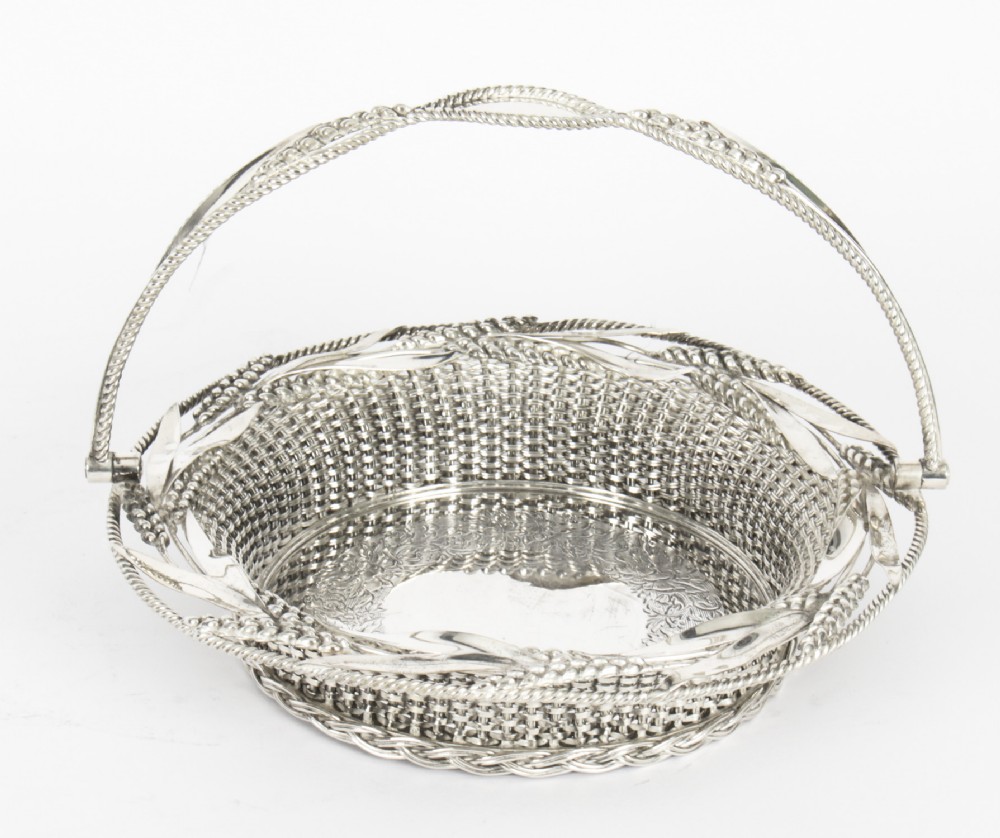 Antique Victorian Silver Plated Fruit Bread Basket 19th C
