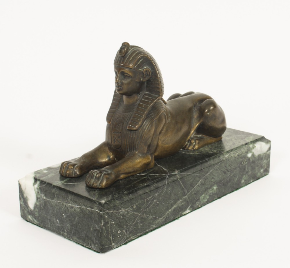 Antique French Egyptian Revival Bronze Sphinx 19th C

