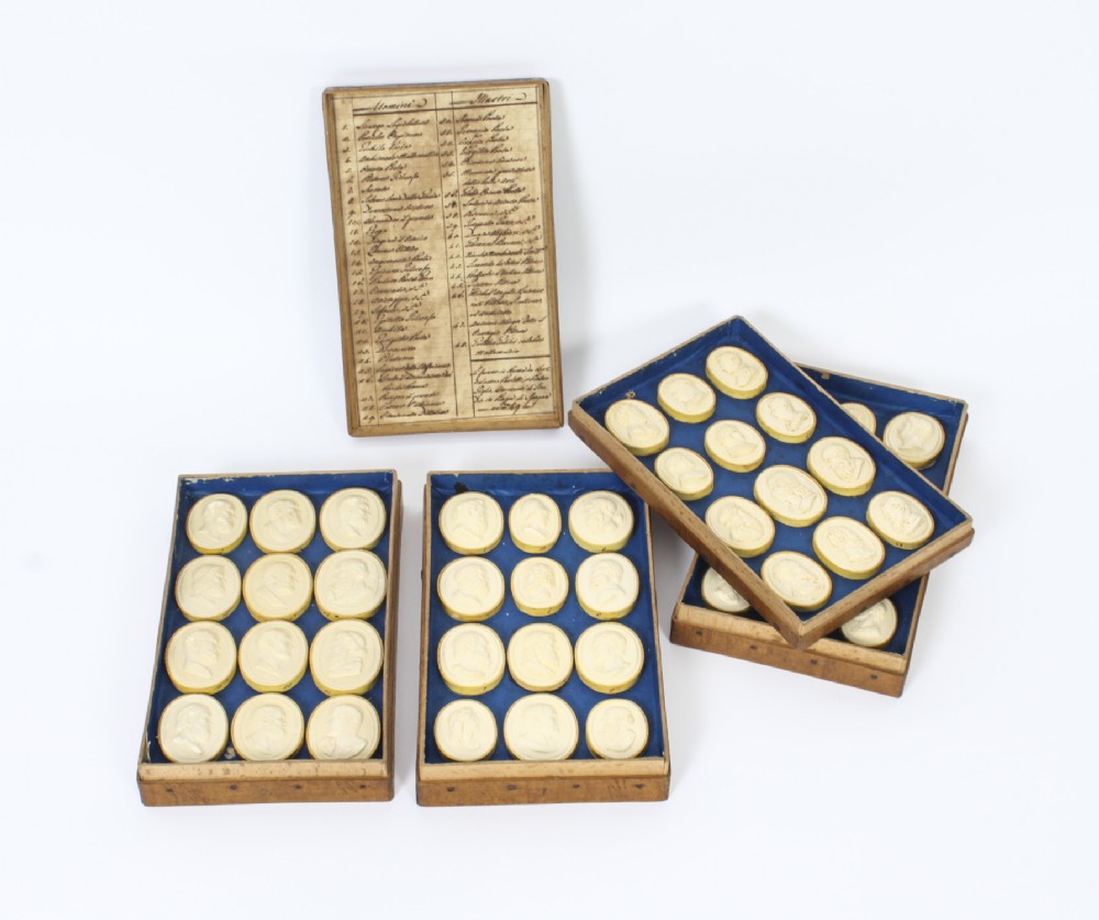Antique Boxed Set 48 Grand Tour Intaglios by Bartolomeo Paoletti 19th C
