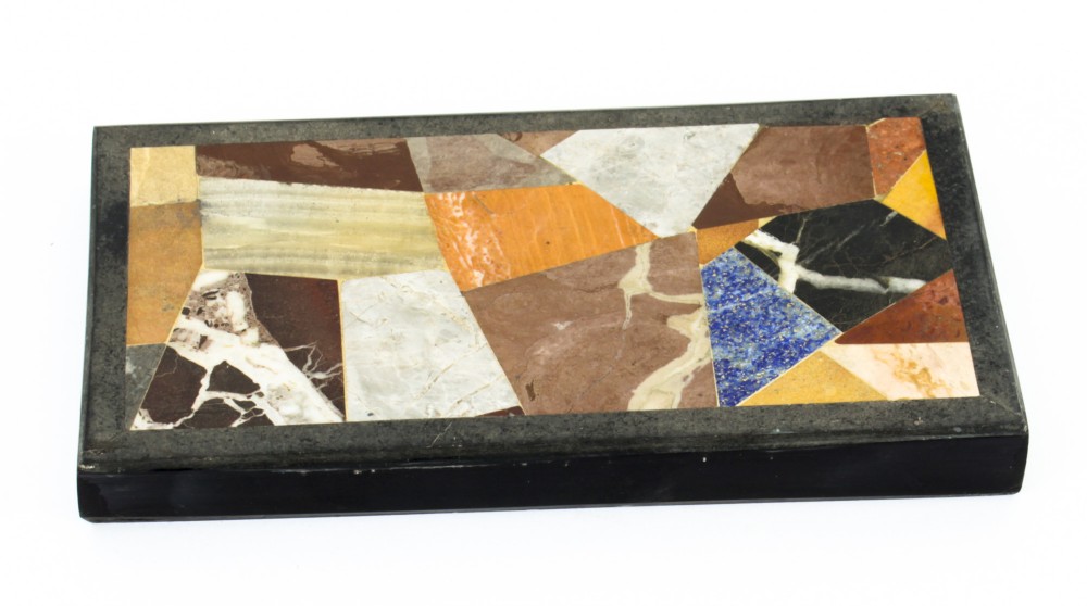 Antique Grand Tour Pietra Dura Specimen Top Paperweight 19th C
