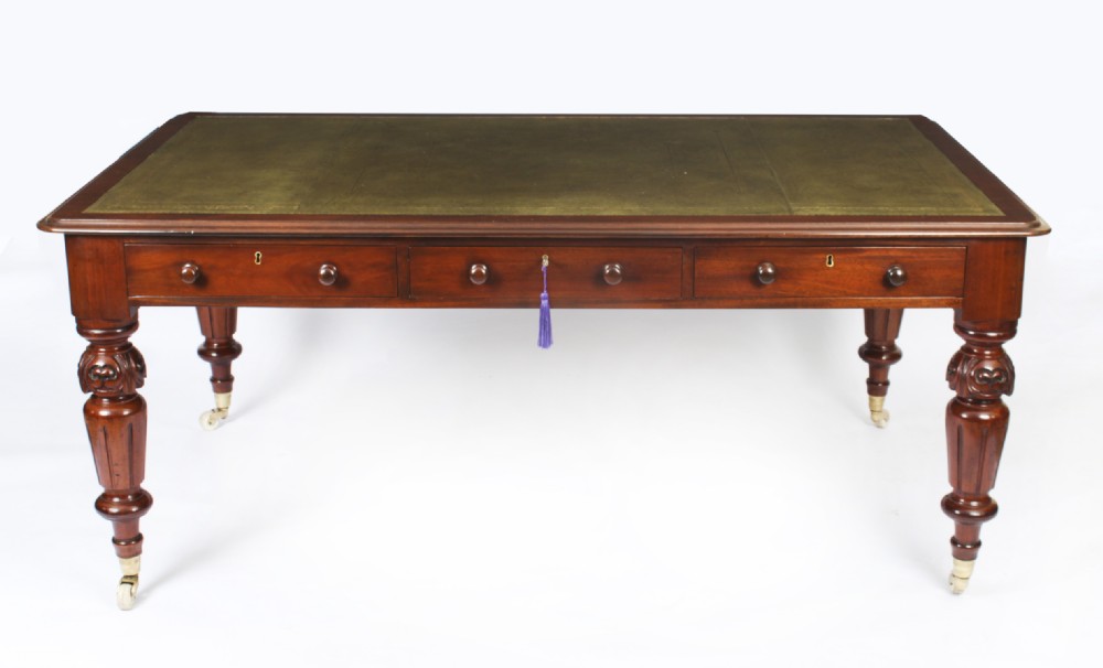 Antique 6ft Victorian 6 Drawer Partners Writing Table C1850 19th C
