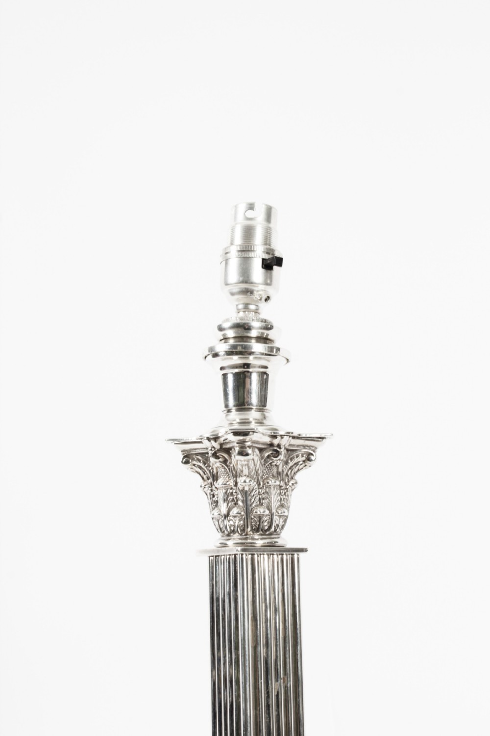 Antique Victorian Silver Plated Corinthian Column Table Lamp C 1880 19th C
 View VII