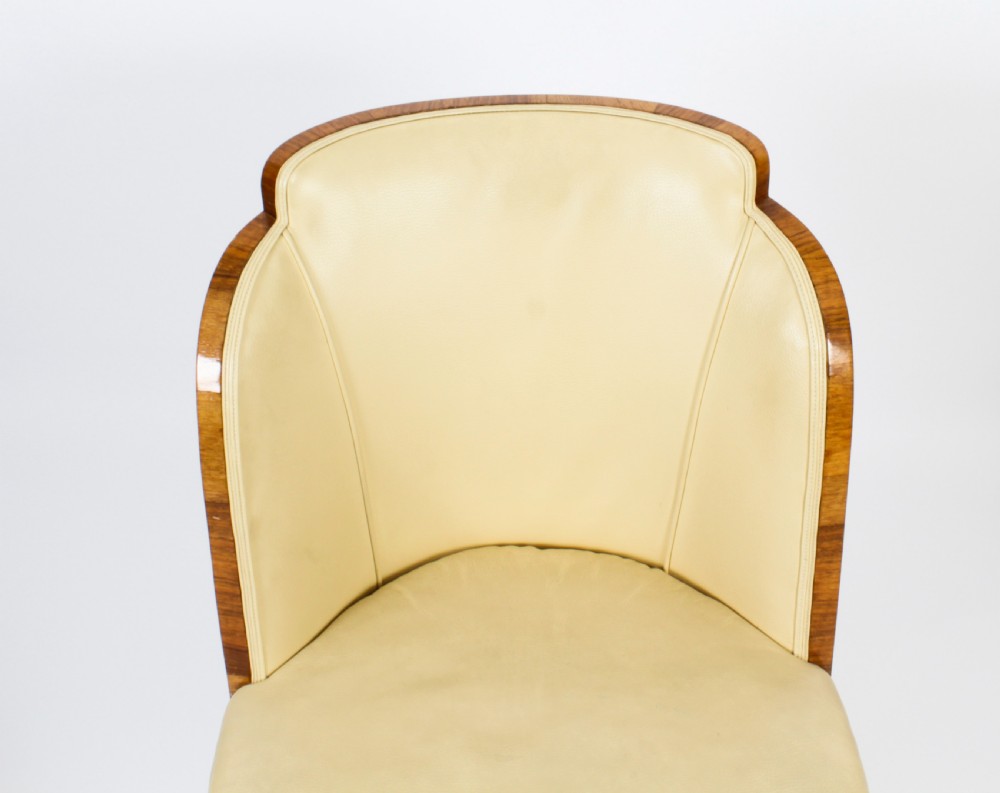 Antique Art Deco Birds-Eye Maple Dining Table & 6 Cloud Back Chairs C1920
 View XX