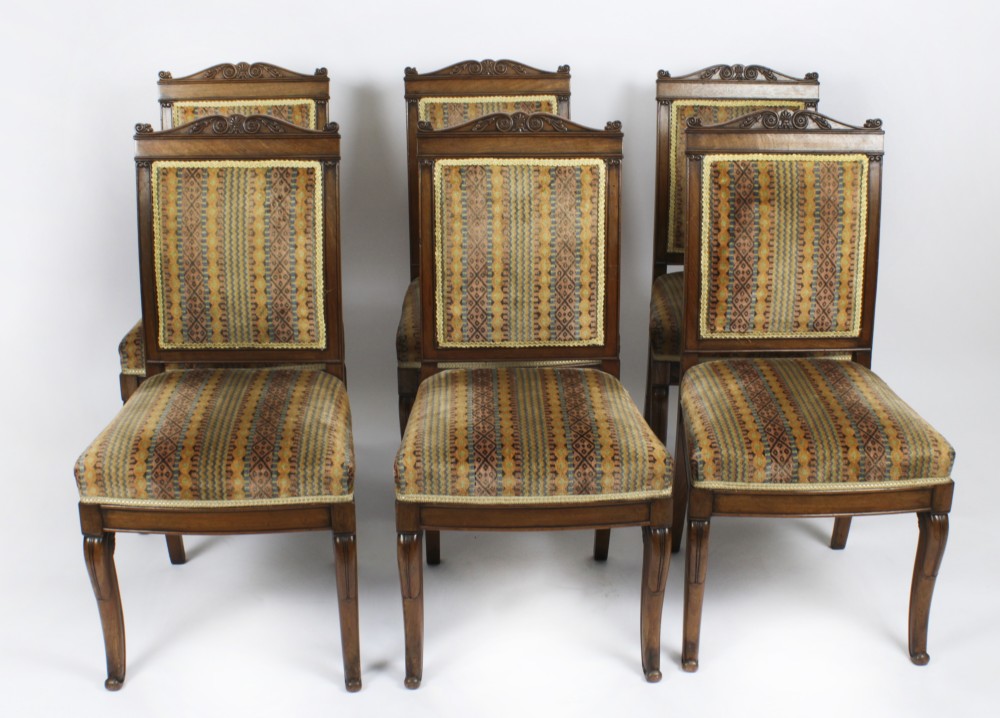 Antique Set of 6 French Empire Dining Chairs c.1880 19th C
