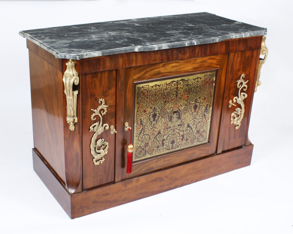 Antique French Empire Side Cabinet Marble Top 19th C
