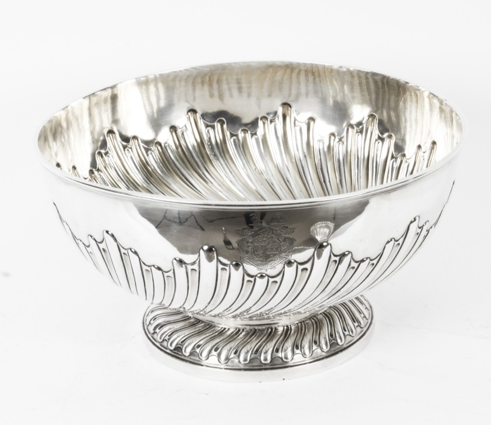 Antique Sterling Silver Punch Bowl Walter Barnard 1892 19th C
