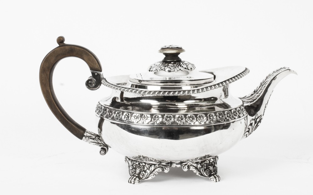 Antique Regency Sterling Silver Teapot Craddock & Reid 1820 19th C

