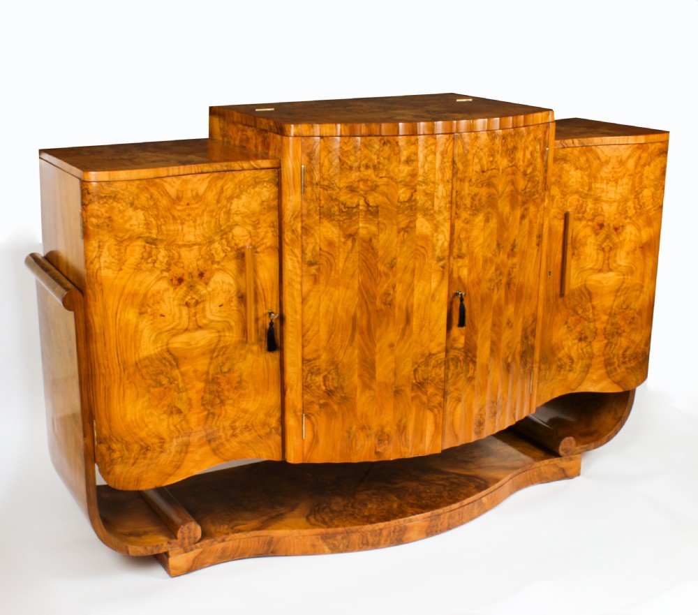 Antique Art Deco Cocktail Cabinet Dry Bar & Glassware Epstein c.1920
 View II