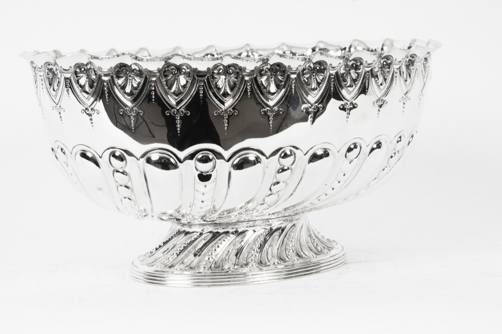 Antique Victoria Silver Plated Punch Bowl Fenton Brothers Sheffield 19th C
