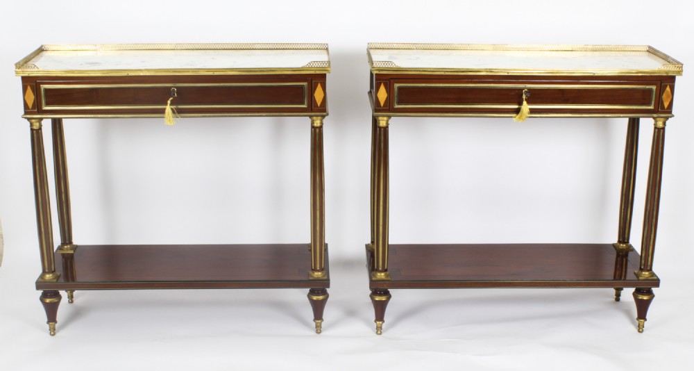 Antique Pair Russian Ormolu Mounted Console Tables C1840 19th C
