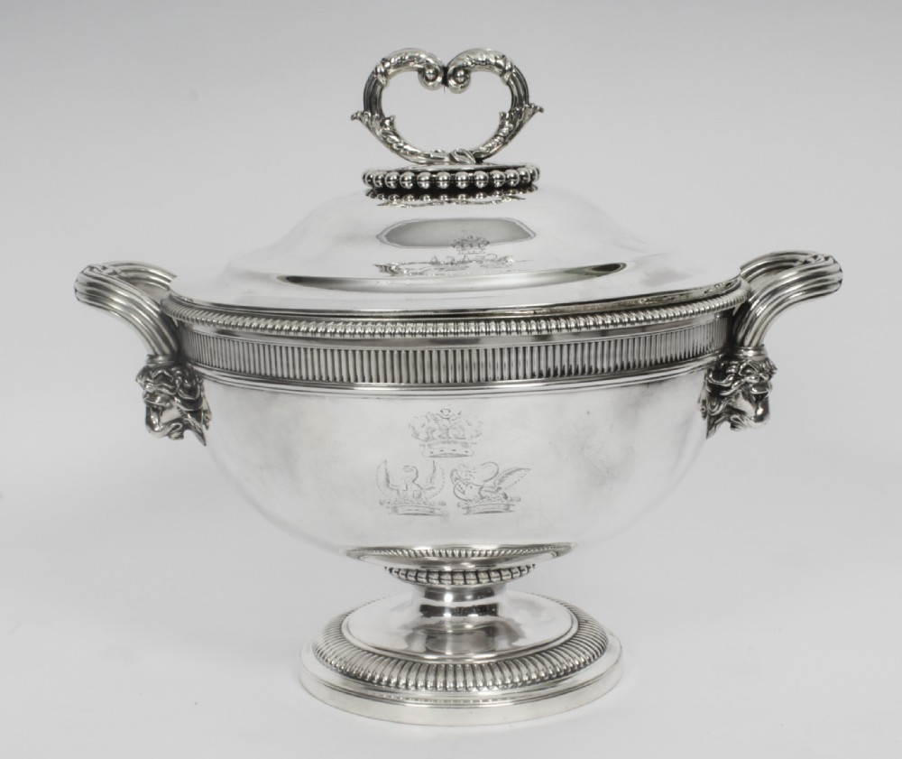 Antique Paul Storr Sterling Silver Soup Tureen 1804 19th C
