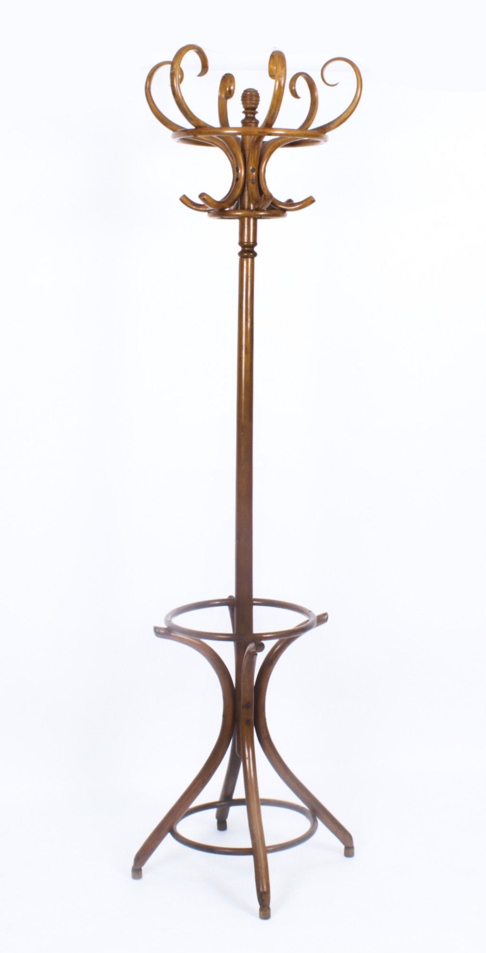 Antique Victorian Hall Umbrella Coat Bentwood Stand 19th Century
