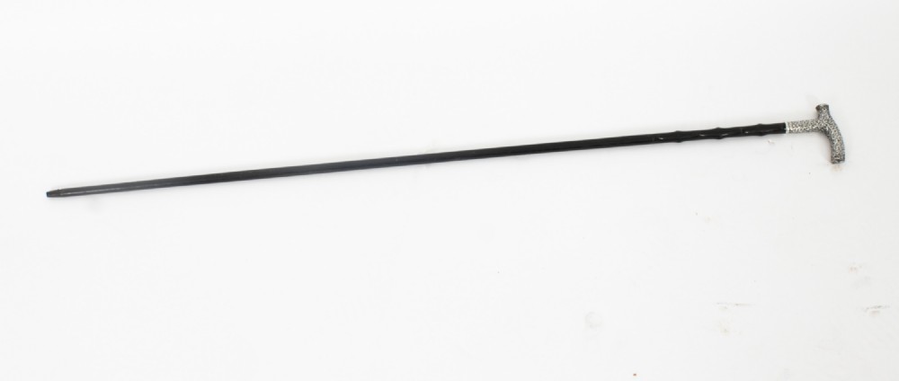 Antique Sterling Silver Walking Cane Stick Dated London 1899 19th c
