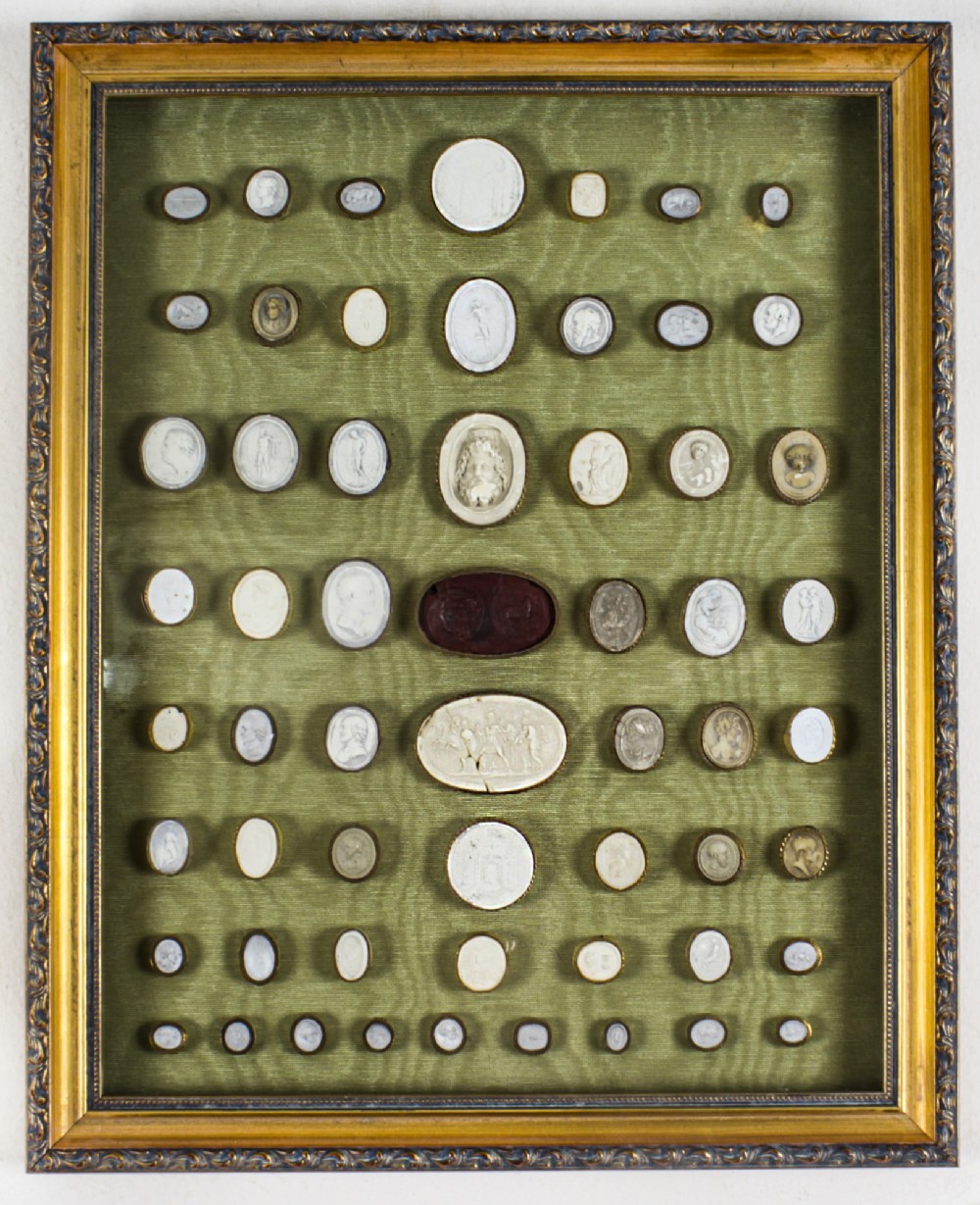 Antique Set Framed 58 Grand Tour Giovanni Liberotti Intaglios 19th C
