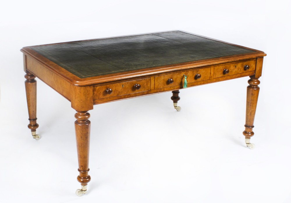 Antique Victorian 6 Drawer Pollard Oak Partners Writing Table C1850 19th C