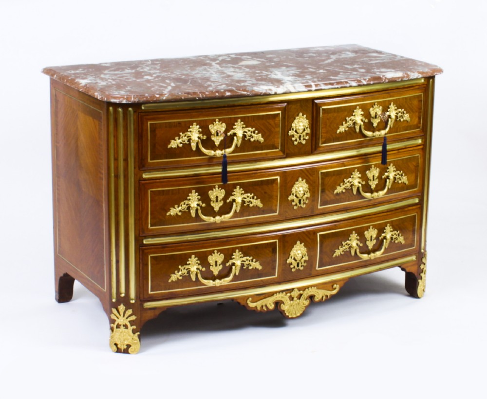 Antique French Louis XV Revival Marquetry Commode Chest 19th C
