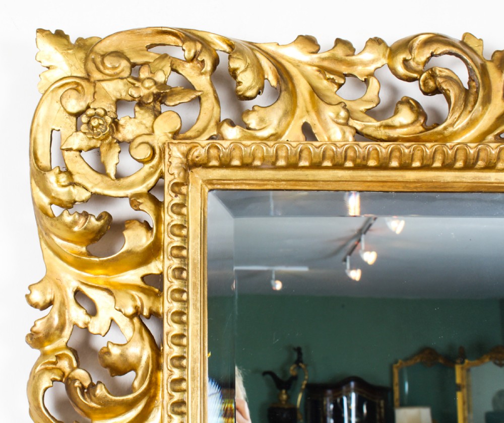 Antique Italian Giltwood Florentine Mirror 19th Century 104x93cm
 View II