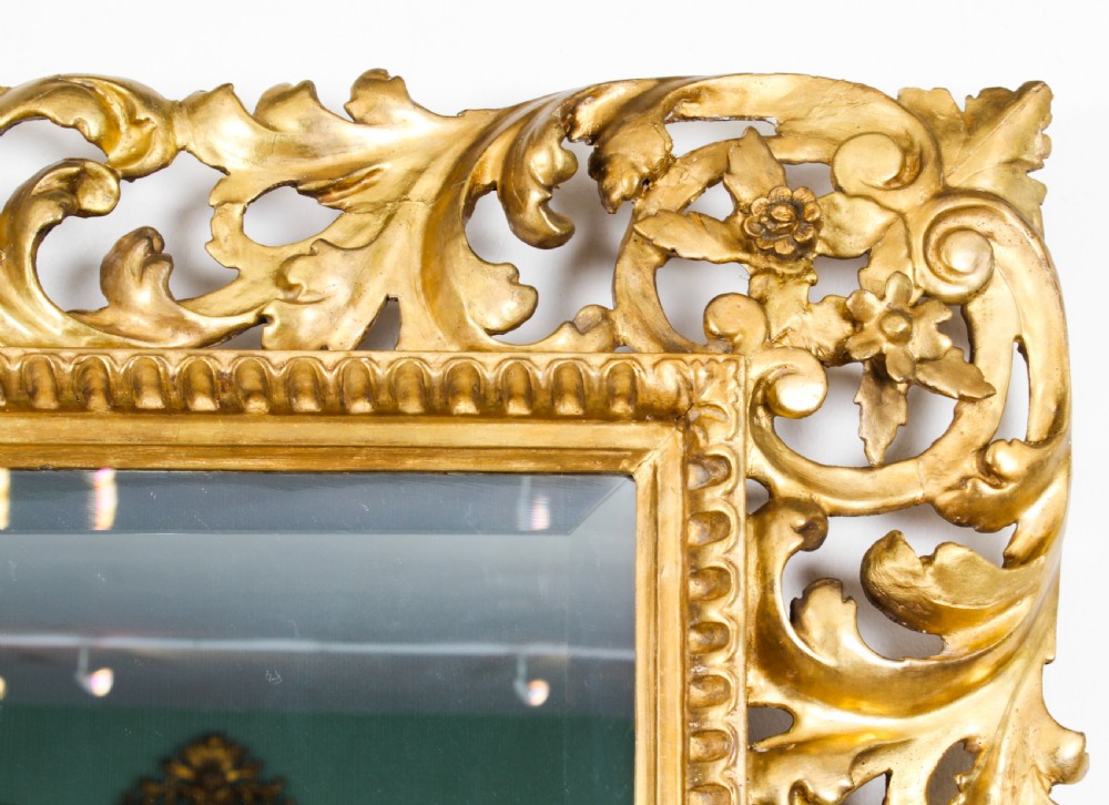 Antique Italian Giltwood Florentine Mirror 19th Century 104x93cm
 View III