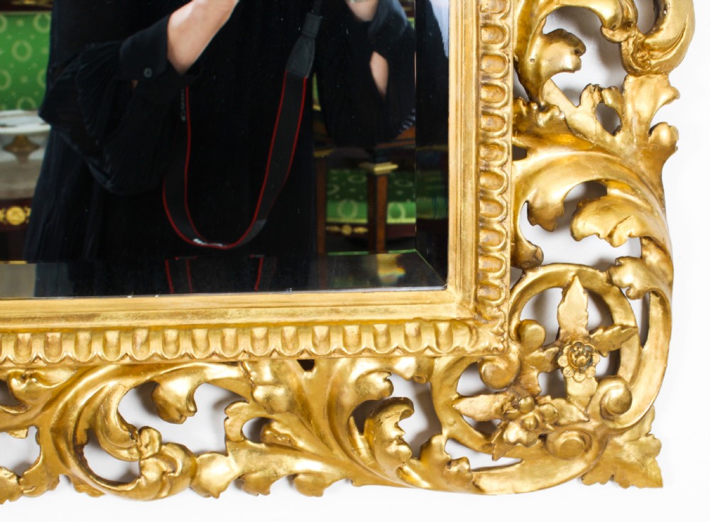 Antique Italian Giltwood Florentine Mirror 19th Century 104x93cm
 View VI