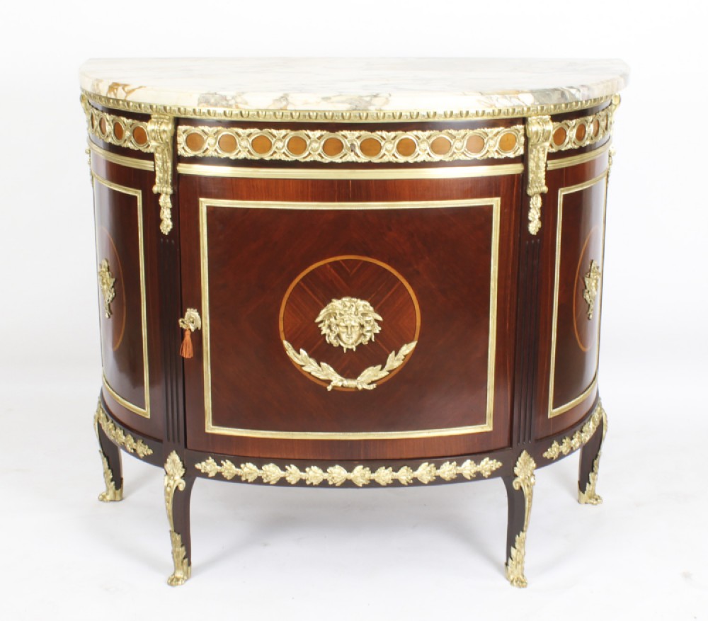 Antique French Louis Revival Demi Lune Cabinet 19th Century C1860
