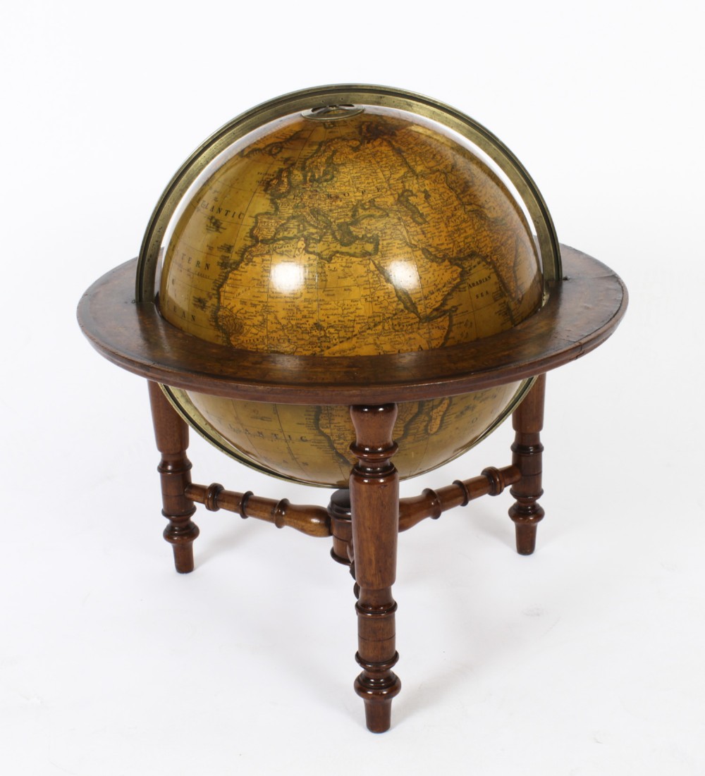 Antique Victorian Terrestrial Library Table Globe by C.F.Cruchley,19th C
