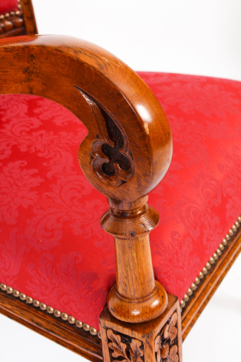 Antique Set 14 Irish Oak Open Armchairs C1840 19th C
 View XX