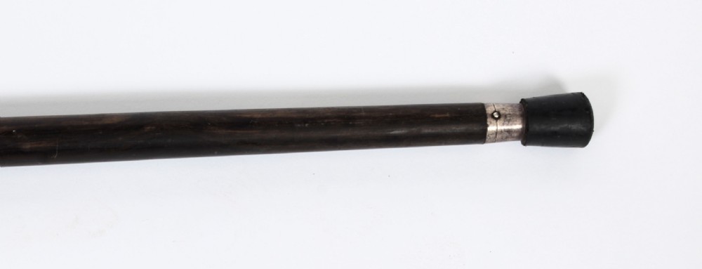 Antique French Art Noveau Silver Walking Cane Stick 19th Century
 View V