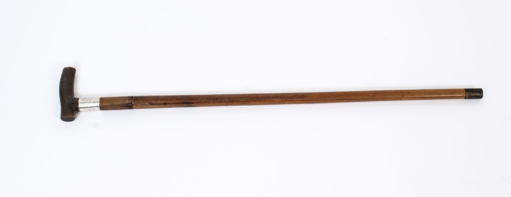 Antique English Horn & Malacca Sword / Walking Stick Cane 19th Century
