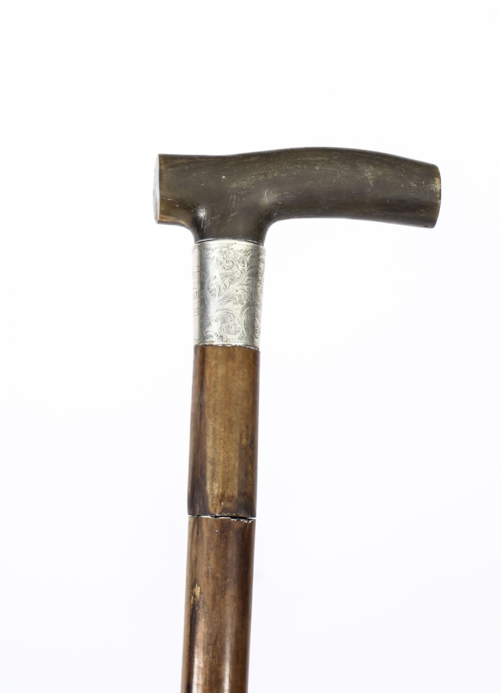 Antique English Horn & Malacca Sword / Walking Stick Cane 19th Century
 View II