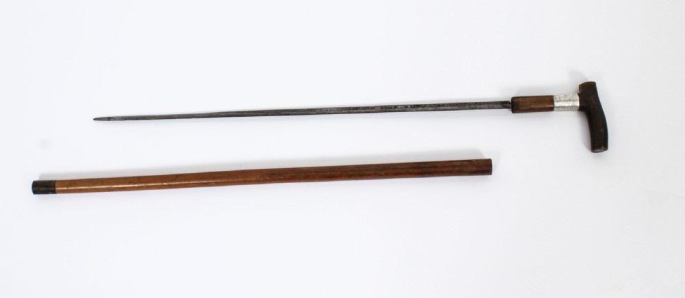 Antique English Horn & Malacca Sword / Walking Stick Cane 19th Century
 View IV