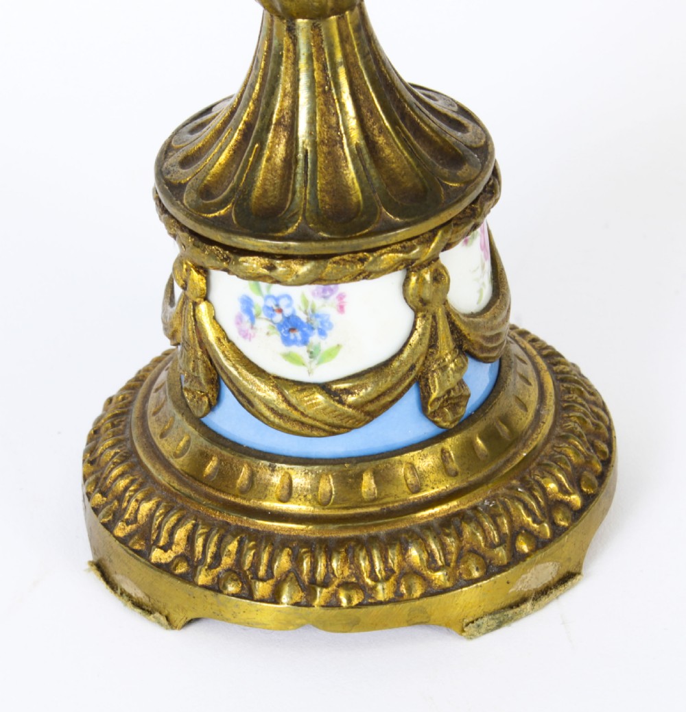 Antique Pair French Ormolu Mounted Sevres Porcelain Tazzas 19th C
 View XXIII
