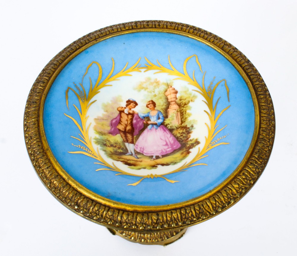 Antique Pair French Ormolu Mounted Sevres Porcelain Tazzas 19th C
 View XXV
