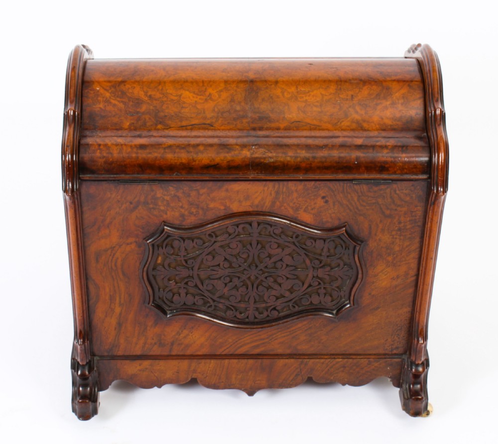 Antique Victorian Burr Walnut Music Canterbury Magazine Rack 19th C
 View XVII