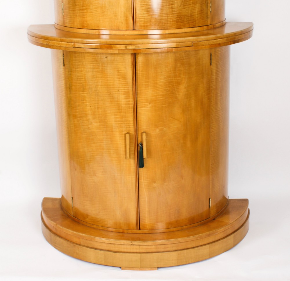 Antique Art Deco Satinwood Cocktail Cabinet by Hille & Glassware C1920
 View XIV