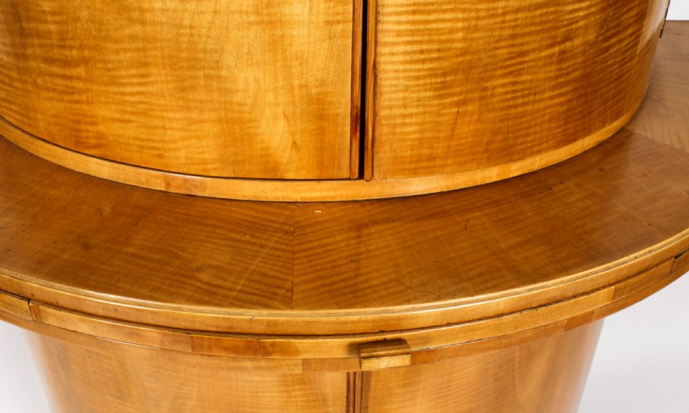 Antique Art Deco Satinwood Cocktail Cabinet by Hille & Glassware C1920
 View XVIII