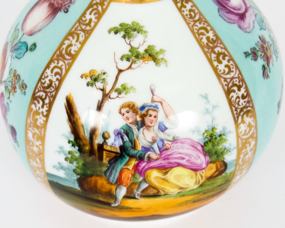 Antique Pair Helena Wolfsohn Dresden Porcelain Vases Provenance 19th C
 View III
