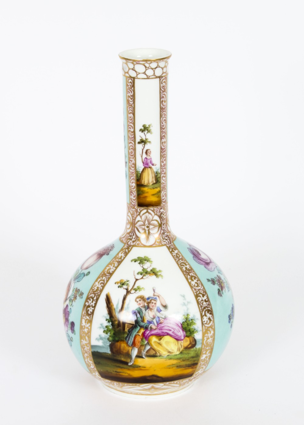 Antique Pair Helena Wolfsohn Dresden Porcelain Vases Provenance 19th C
 View VIII