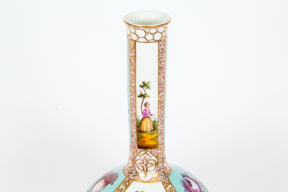 Antique Pair Helena Wolfsohn Dresden Porcelain Vases Provenance 19th C
 View IX