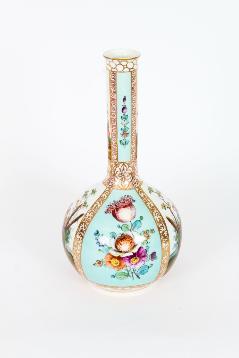Antique Pair Helena Wolfsohn Dresden Porcelain Vases Provenance 19th C
 View XI