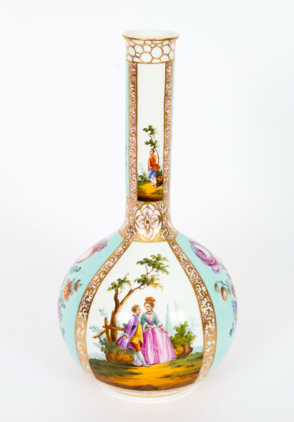 Antique Pair Helena Wolfsohn Dresden Porcelain Vases Provenance 19th C
 View XII